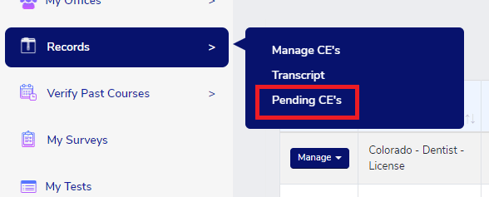 Pending CEs