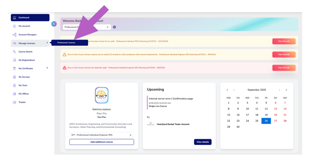 How to Edit your Current License or CE renewal period to add a license ...