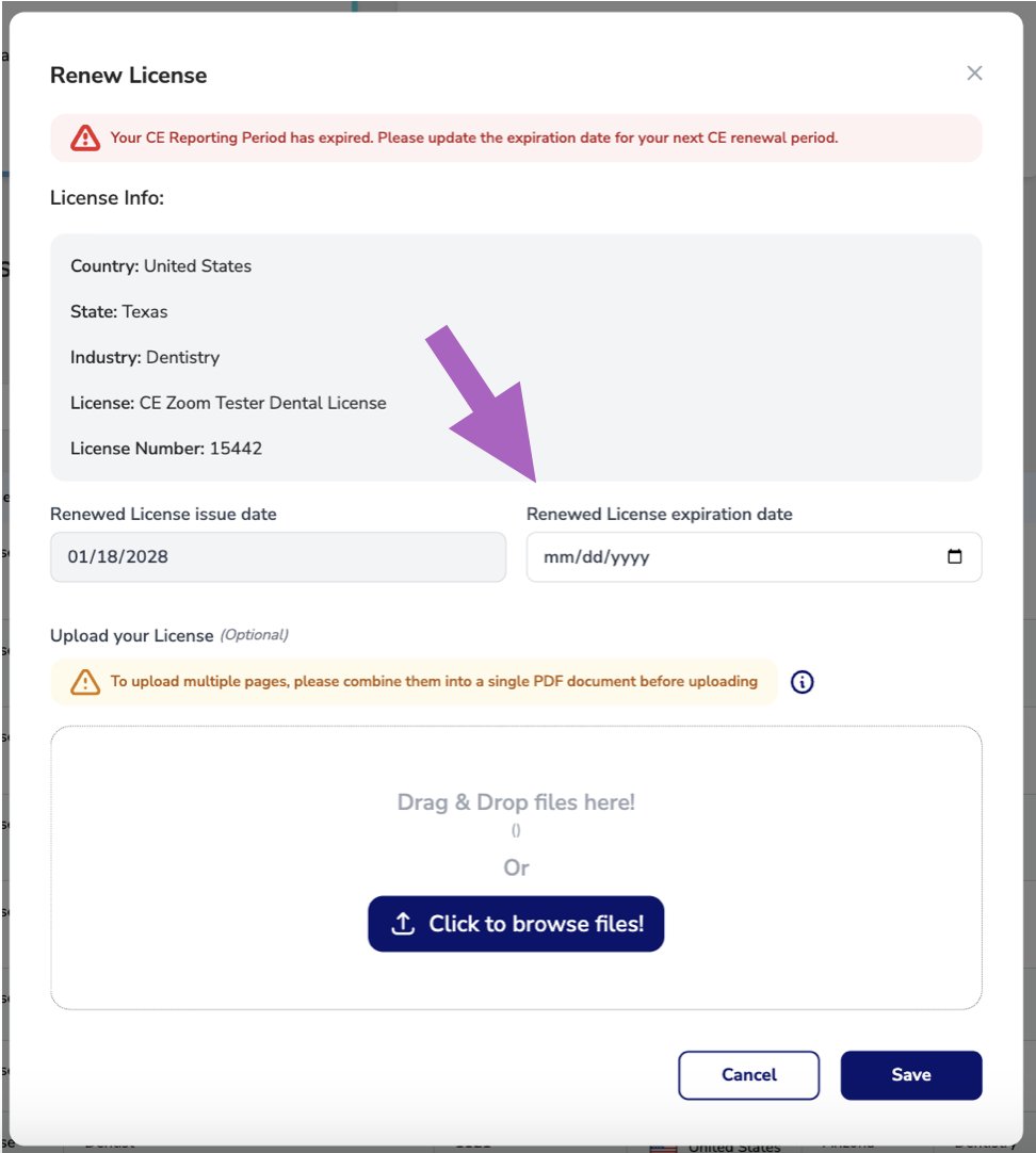 How to Confirm a new License or CE period after an official Renewal -on ...