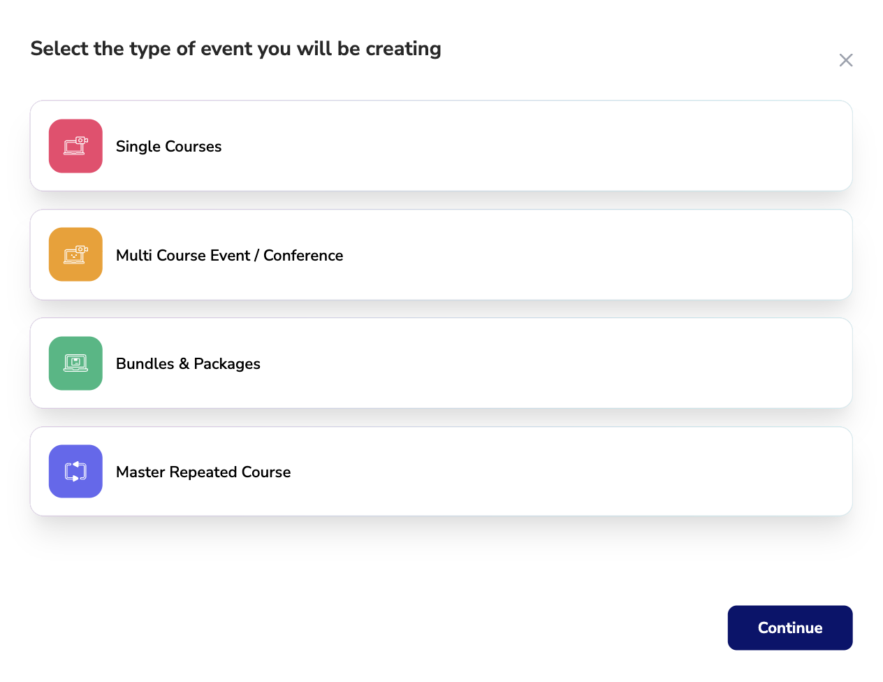 Section Overview: Adding an Event & Selecting the Type
